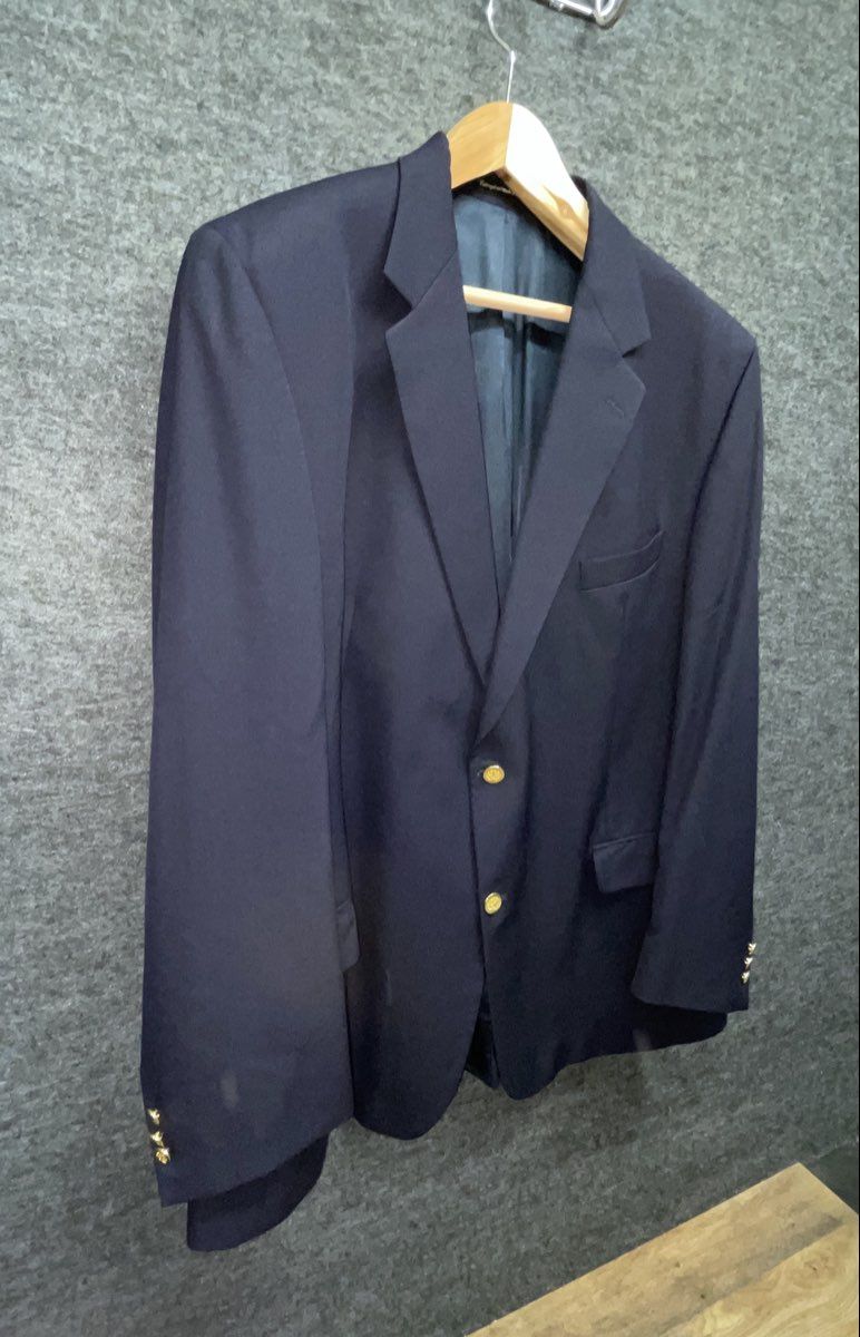 Botany 500 Men's Navy Blue Virgin Wool Blazer Sport Coat Gold Buttons Sz 50L