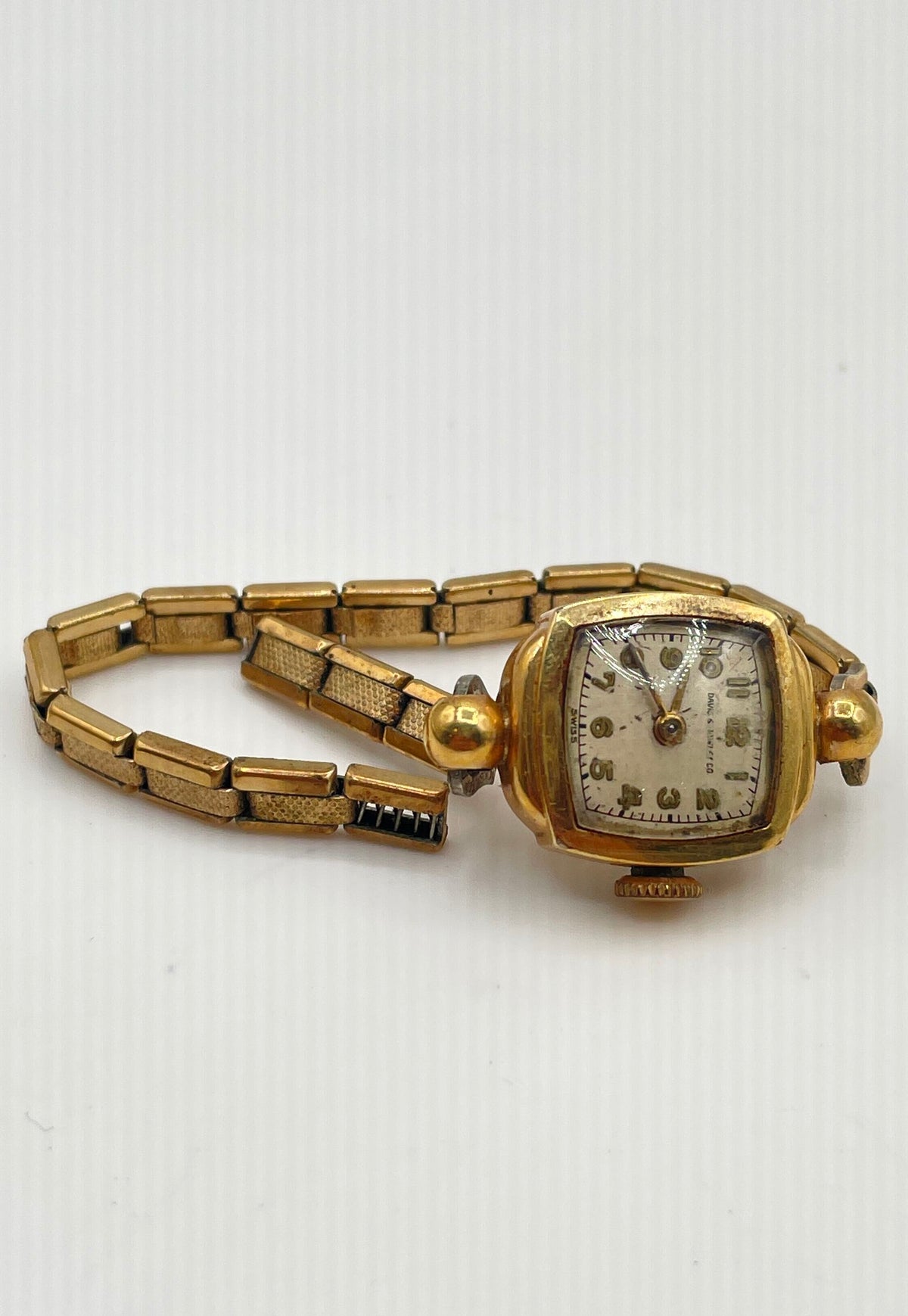 Davis & Hawley Co. 14k GF Case W/ 10k GF Top Caps Watch *Damaged & Not Working*