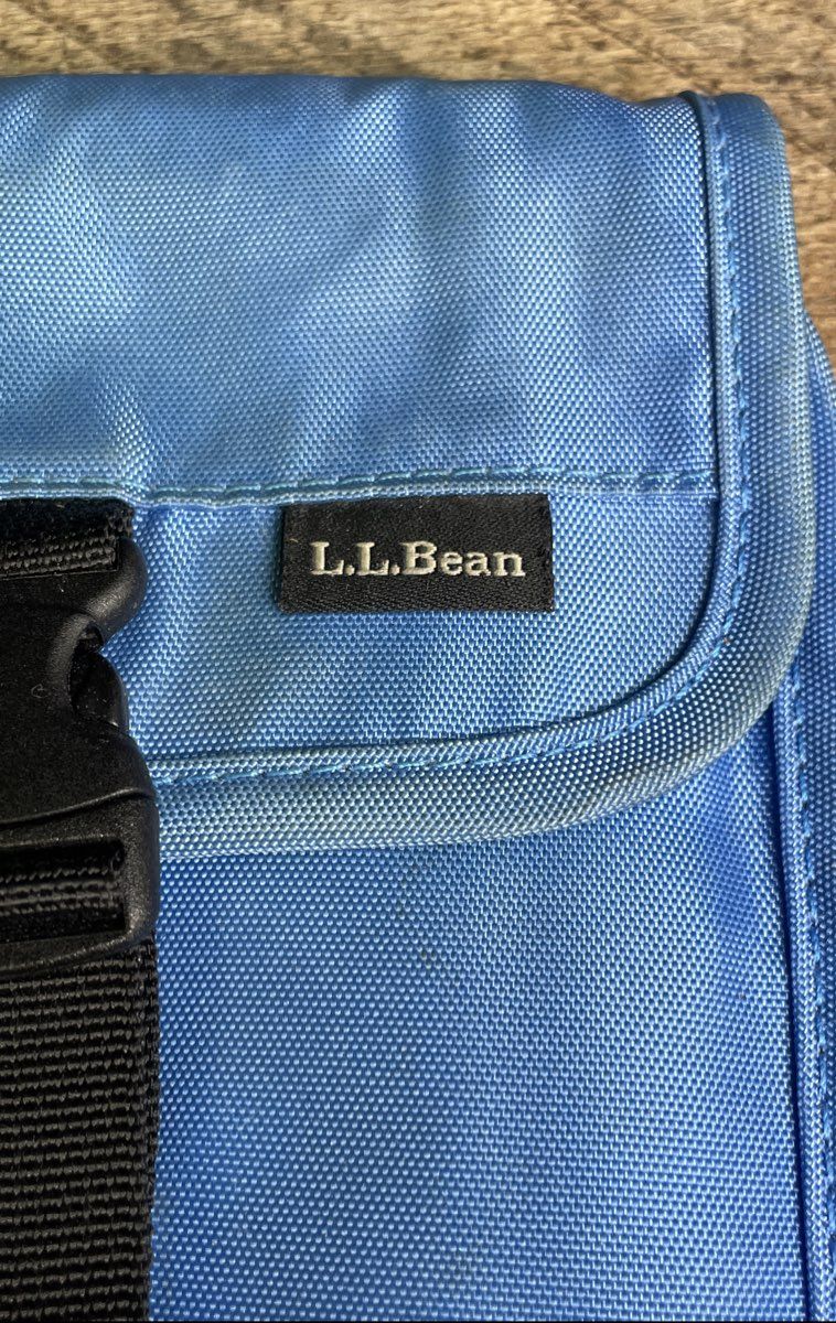 L.L. Bean Blue Travel Passport Organizer Neck Wallet Pouch with Strap