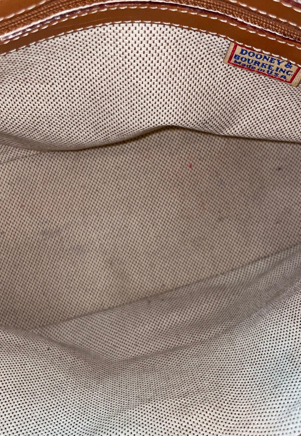 Vintage Dooney & Bourke Brown Monogram Canvas Leather Hobo Shoulder Bag