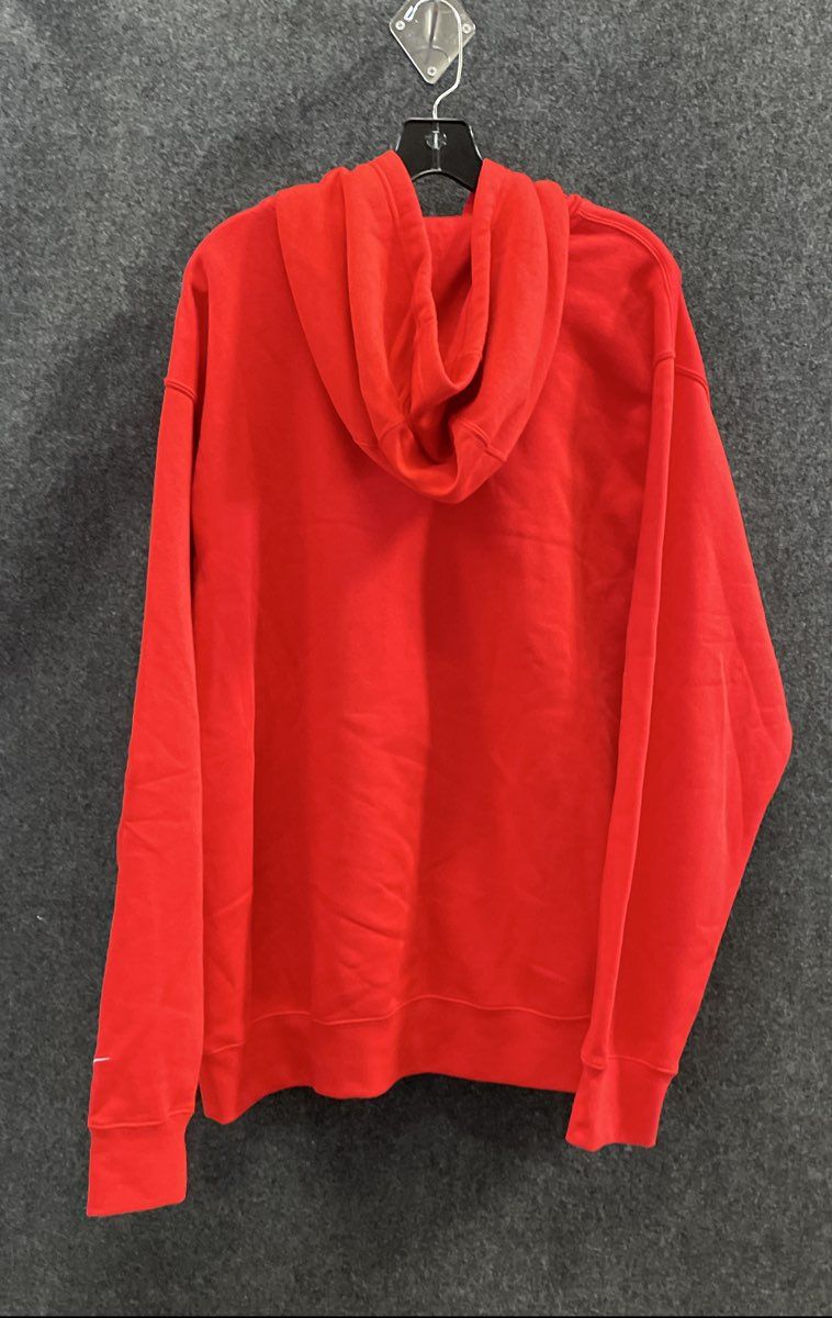 Nike Men's Red White Black Colorblock Sportswear Pullover Hoodie Logo Sz XXL
