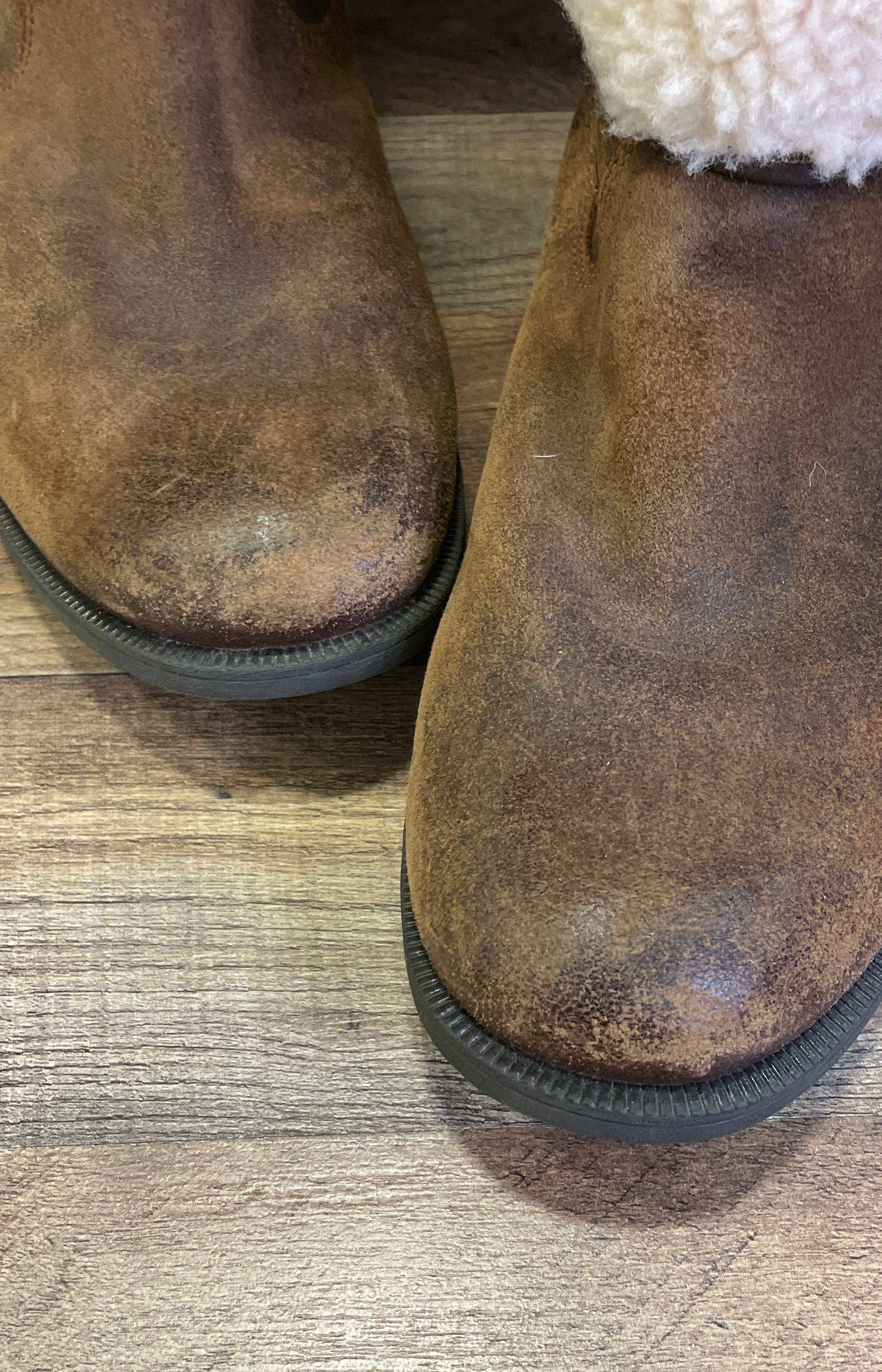 UGG Blayre III Brown Leather Shearling Lined Ankle Boots Women's Size 10
