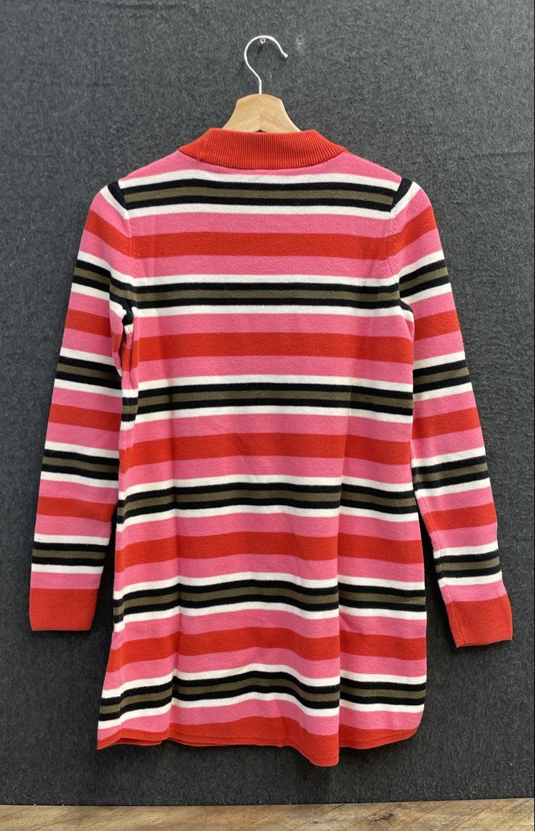 Free People Women's Multicolor Striped Mock Neck Cotton Knit Sweater Tunic Sz S