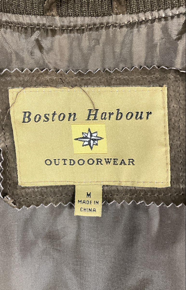 Boston Harbour Men's Brown Suede Bomber Jacket Vintage 90s Y2K Sz M