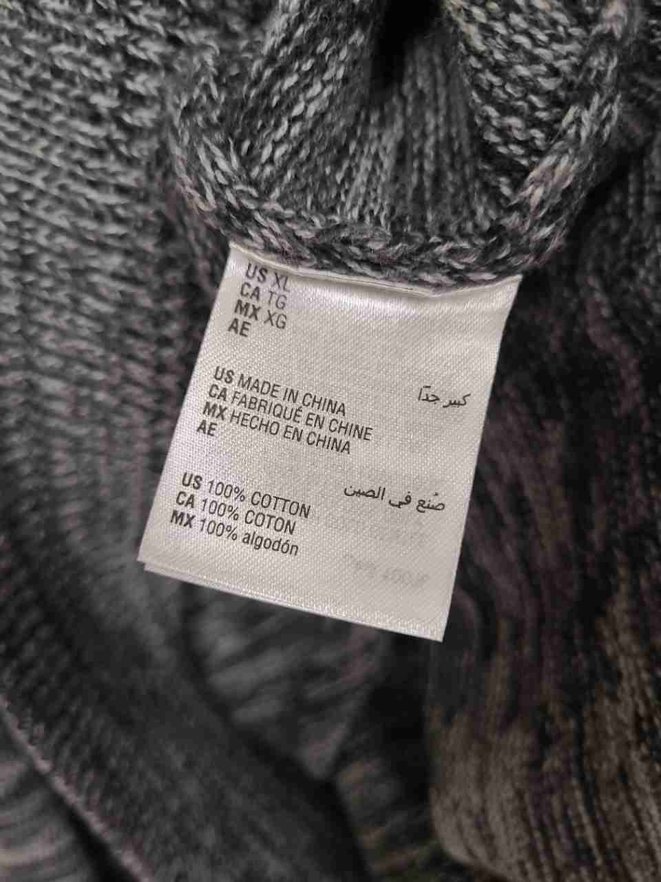 Sun + Stone Men's Sweater Hoodie Gray Blue Colorblock Marled Cotton Sz XL NWT