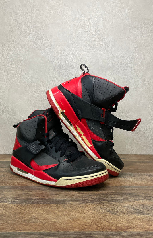 Jordan Flight 45 High Black Gym Red White Men's Sneakers Size 10.5