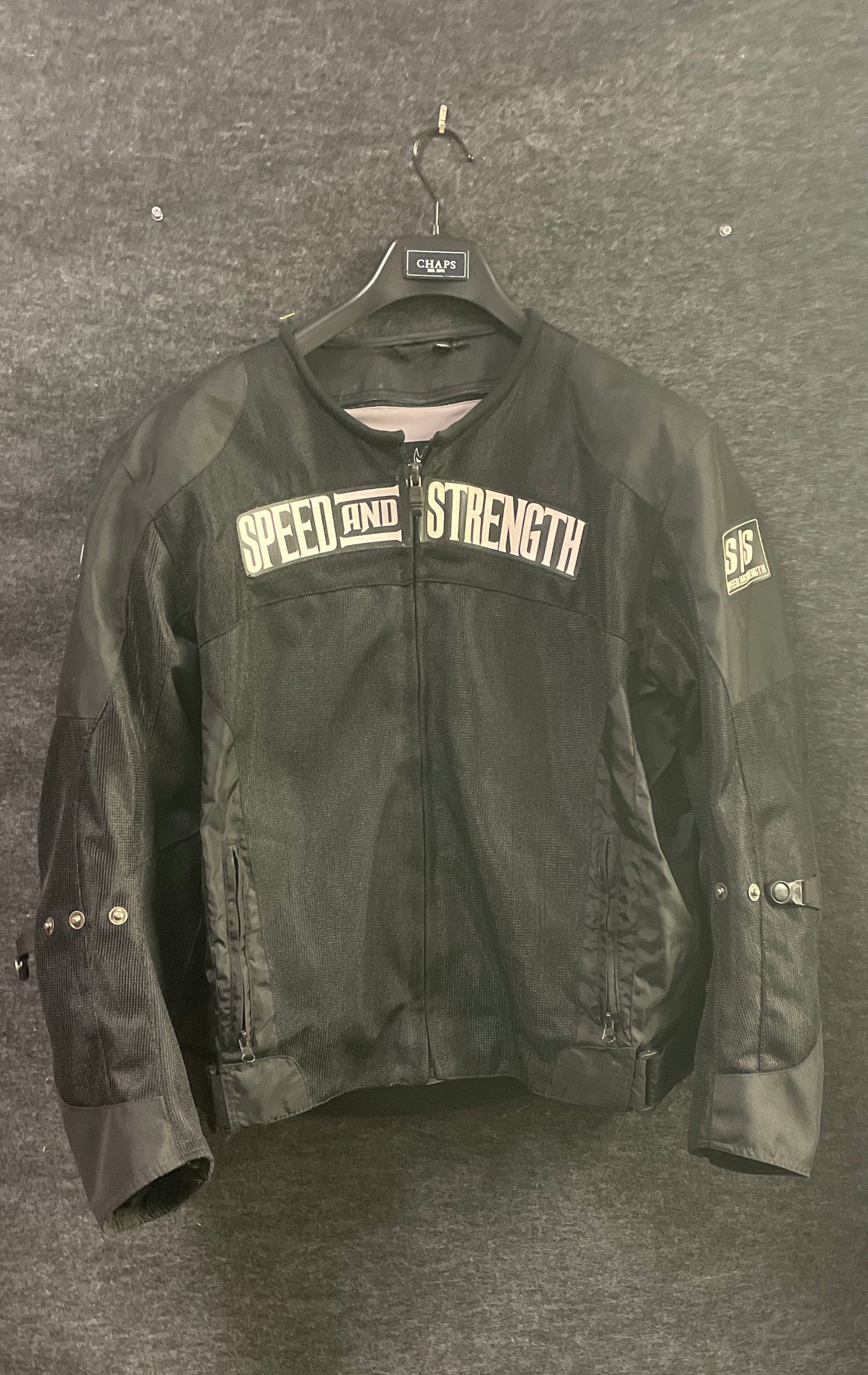 Speed & Strength Men's Black Mesh Textile Full Zip Motorcycle Jacket Sz XL