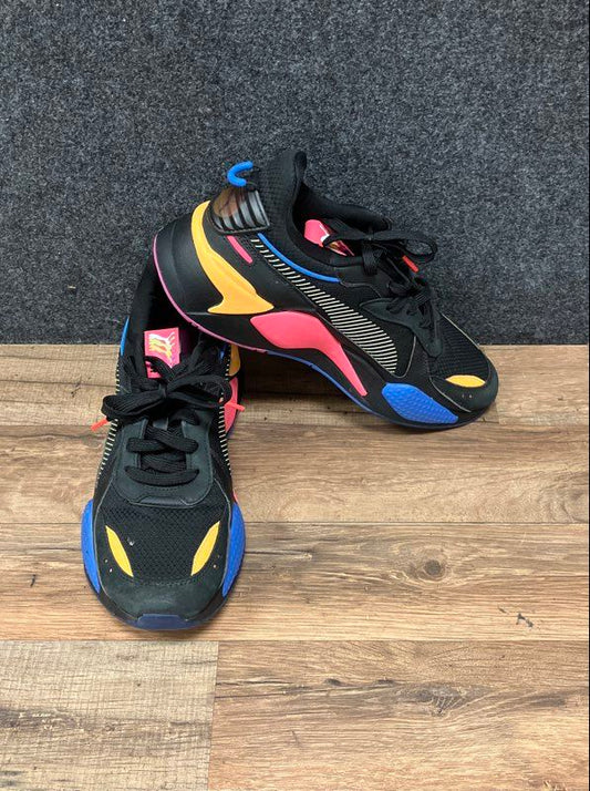 Puma RS-X Efekt Black Royal Sapphire Fiery Coral Running Sneakers Size 10
