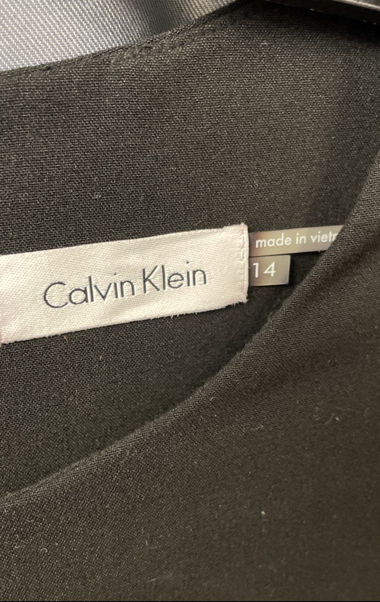 Calvin Klein Women's Black Sleeveless Belted Peplum Sheath Dress Sz 14 NWT