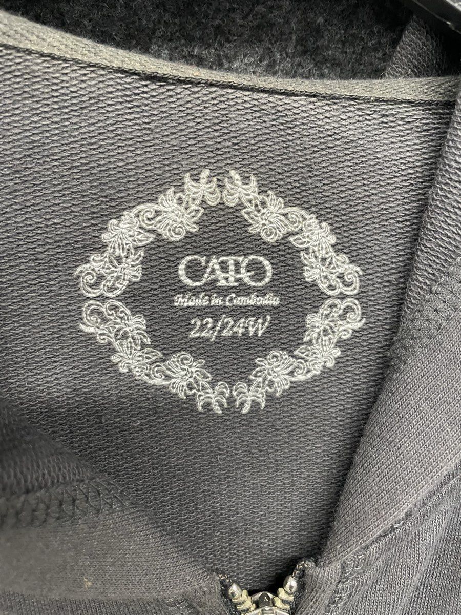 Cato Women's Gray Full Zip Hoodie French Terry Damask Graphic Plus Size 22/24W