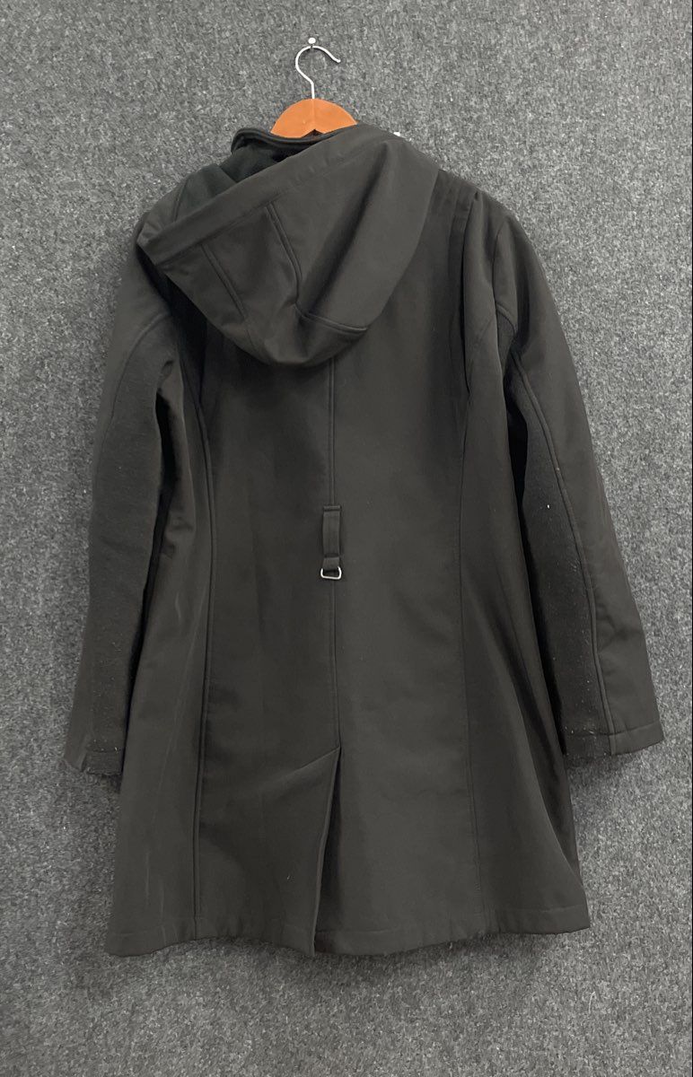 Calvin Klein Women's Black Double Breasted Softshell Trench Coat Sz XXL