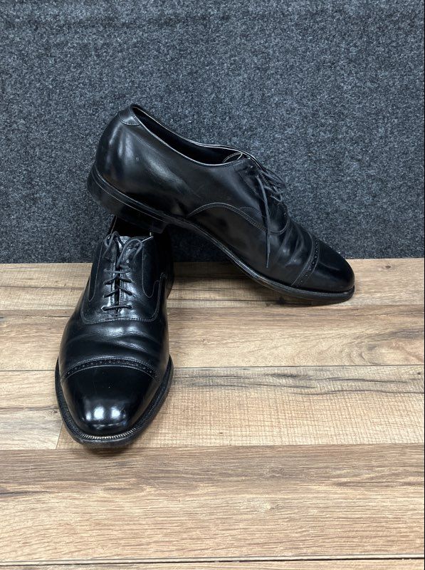 Johnston & Murphy Black Leather Cap Toe Oxford Dress Shoes Size 10.5 B
