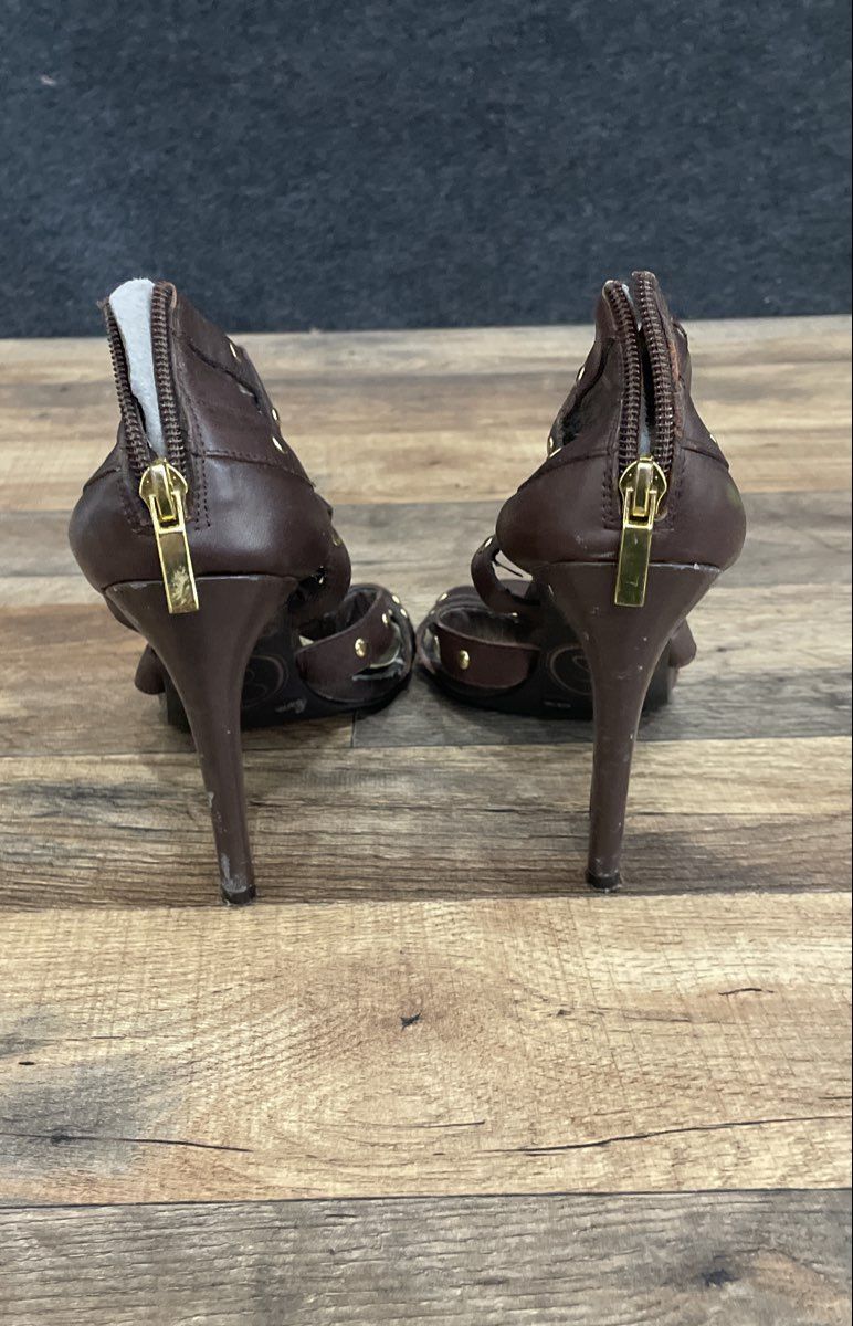 Jessica Simpson JS Brown Caged Strappy Studded Gladiator Heels Size 6.5