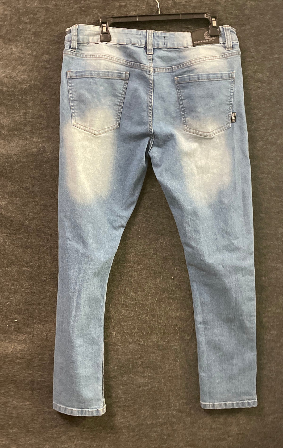 Phat Farm Men's Vintage Y2K Light Wash Skinny Jeans Sandblasted Stretch Sz 36x30
