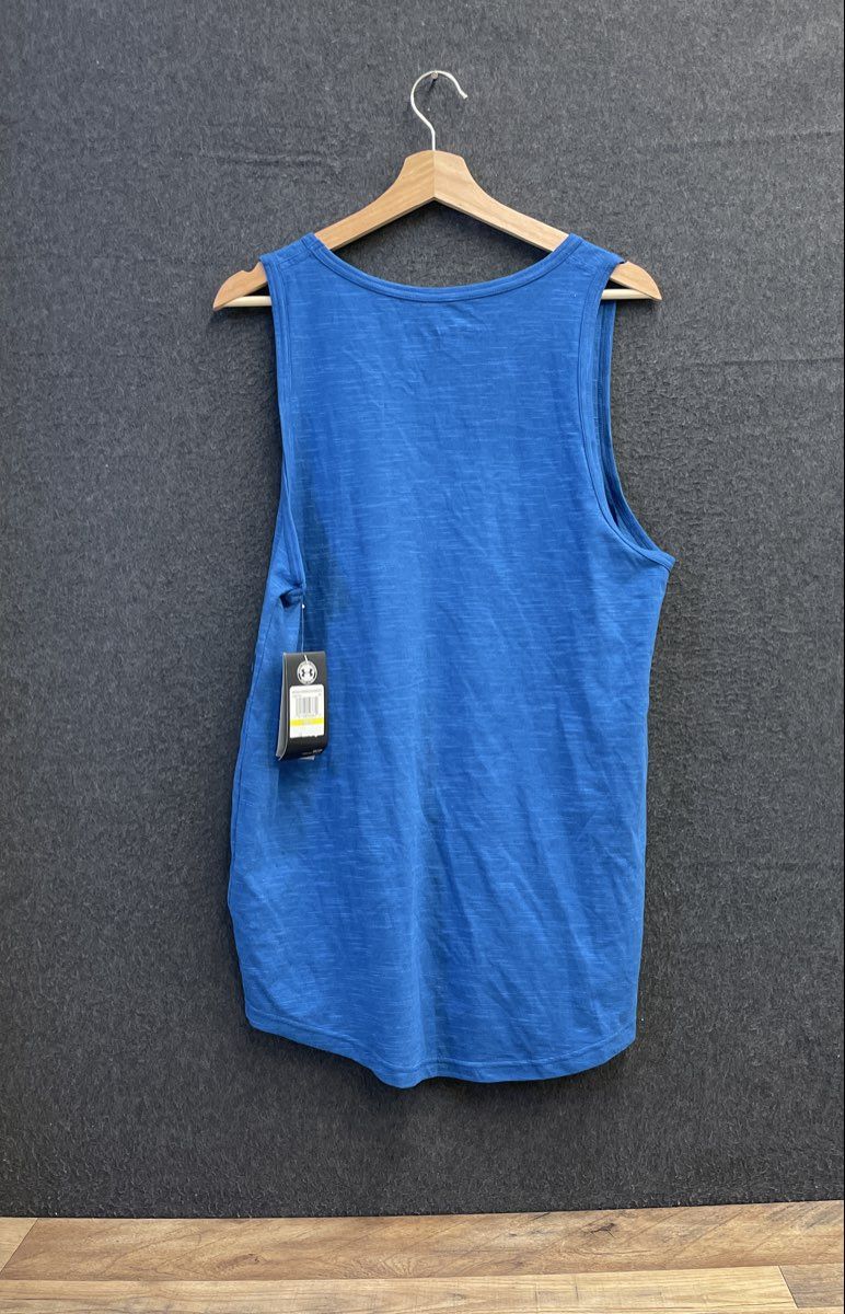 Under Armour Men's Blue HeatGear Loose Fit Vertical Logo Tank Top Sz M NWT