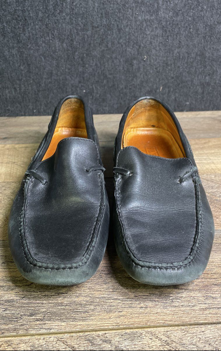 Flexa Fratelli Rossetti Black Leather Driving Loafers Women's Size 37.5