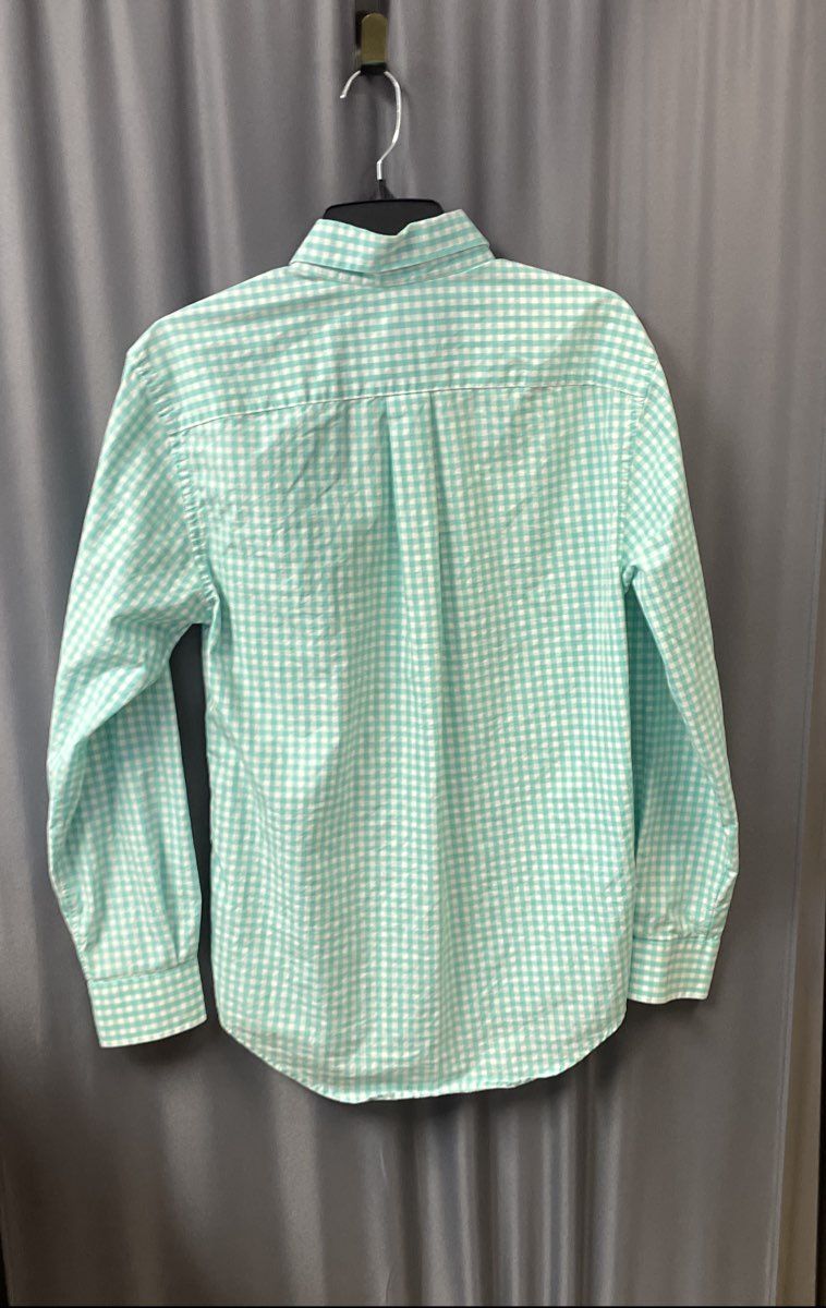 Vineyard Vines Men's Aqua White Gingham Classic Fit Tucker Shirt Sz XS