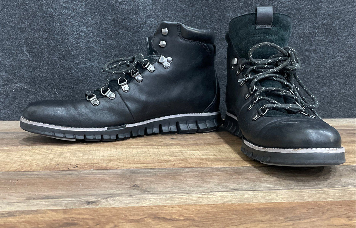 Cole Haan ZEROGRAND Black Leather Hiker Boots Men's Size 11M
