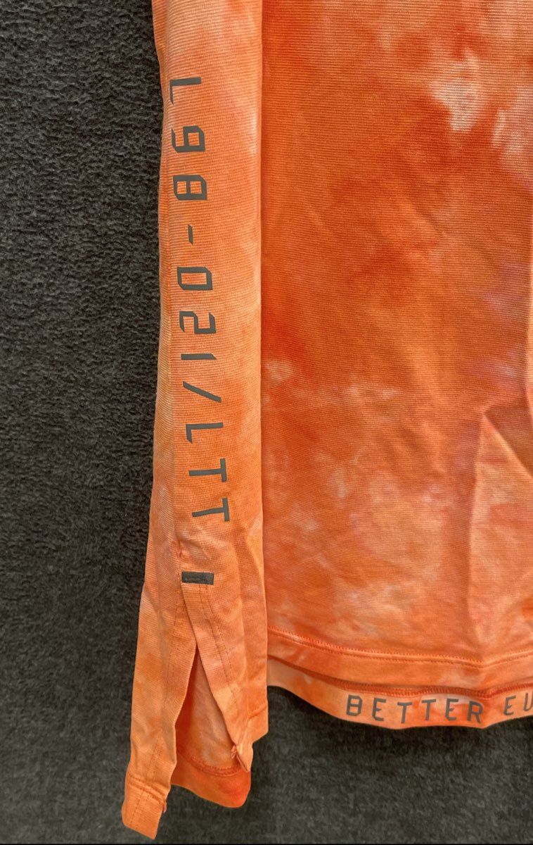 Lululemon Men's License to Train Orange Tie Dye Sleeveless Tank Top Sz L