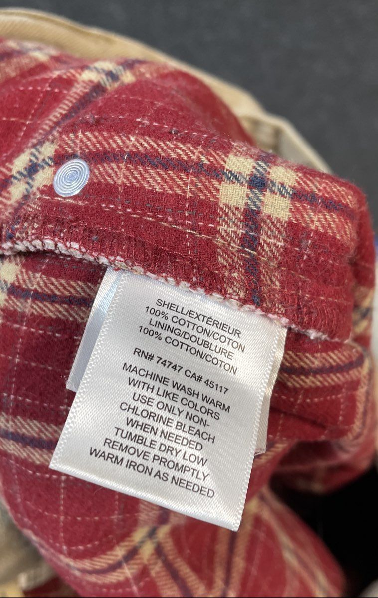 Red Head Men's Brown Flannel Lined Canvas Workwear Pants Size 38x30