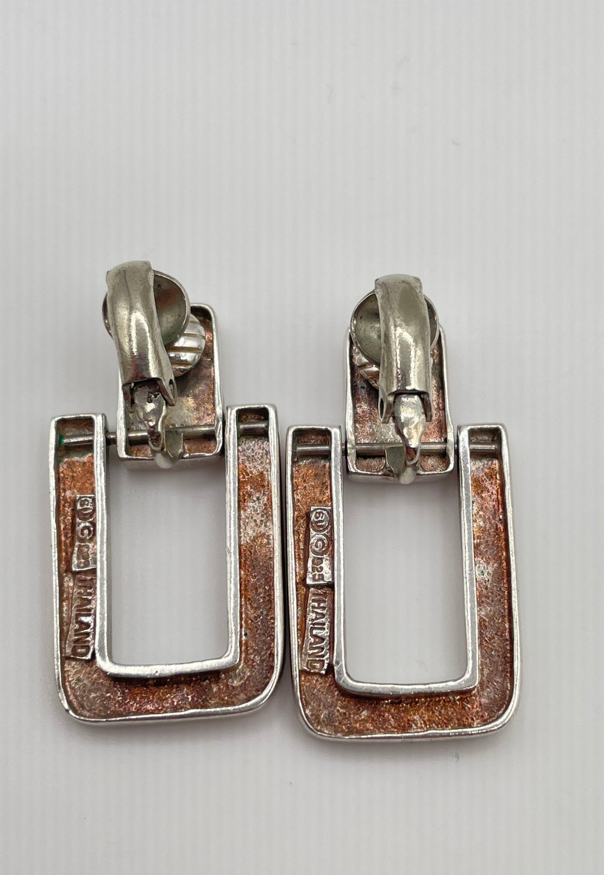 Coldwater Creek 925 Sterling Silver Marcasite Clip-On Dangle Earrings 9.5g