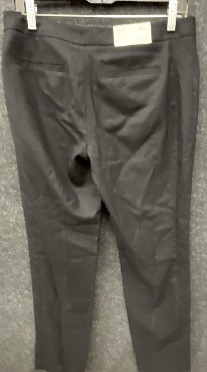 Club Monaco Women's Irina Black Low Rise Straight Leg Leather Trim Pants NWT 6