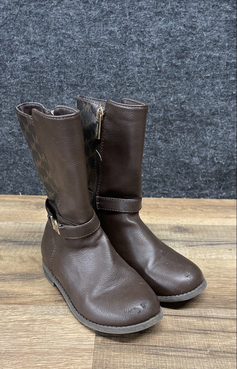 Michael Kors Cheyanne Brown Monogram Kid's Fashion Boots Size 10