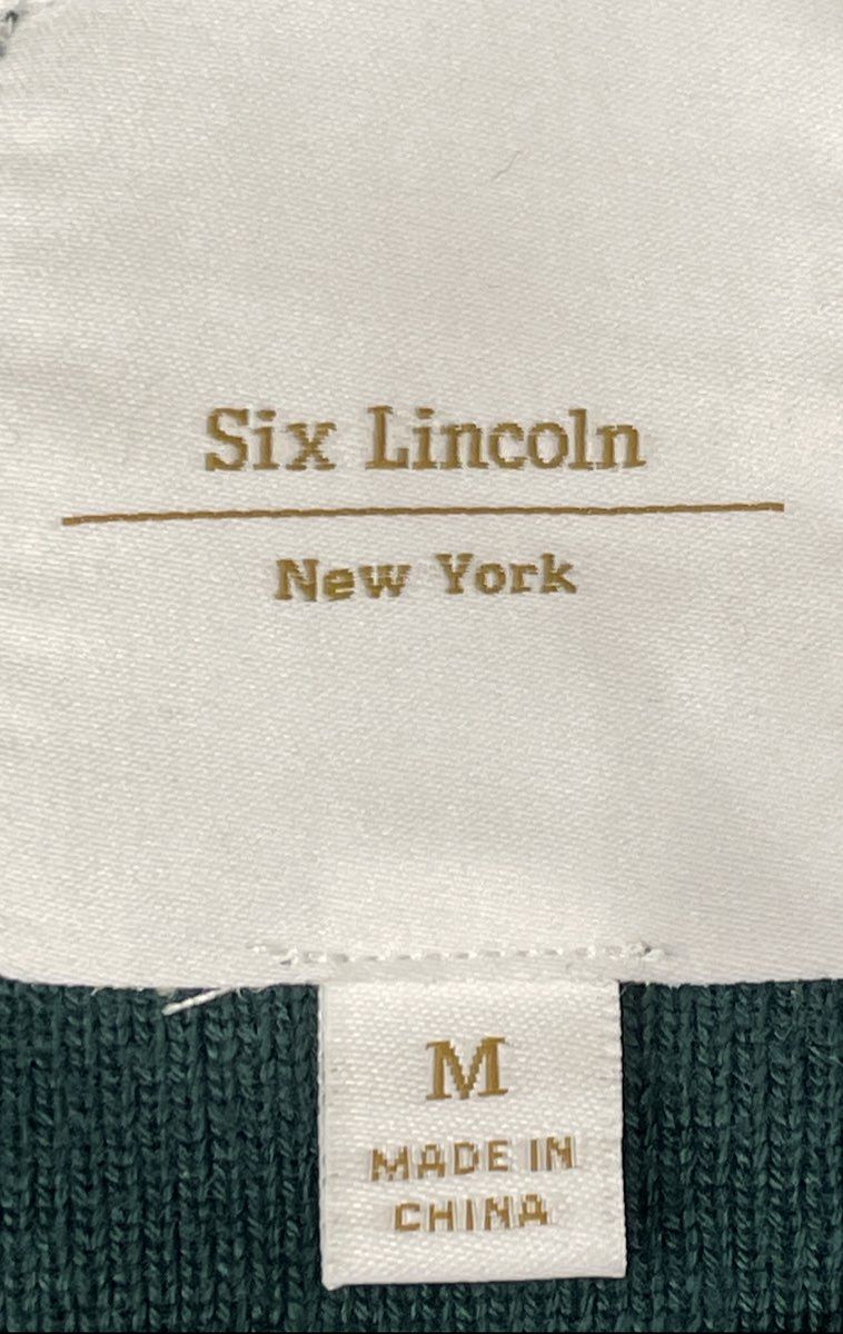 Six Lincoln Nordic Fair Isle Snowflake Sweater Recycled Hunter Green Sz M