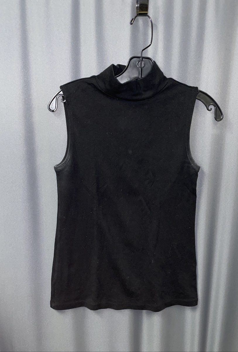 Croft & Barrow Women's Black Sleeveless Mock Neck Tank Top Stretch Sz S