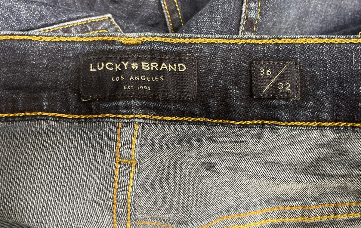 Lucky Brand Men's Dark Wash Stretch Denim 5-Pocket Jeans Sz 36x32