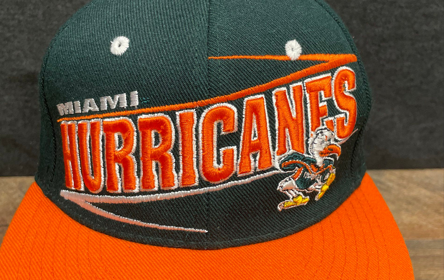 NCAA College Football Miami Hurricanes Hat Zephyr Snapback Cap Green Orange