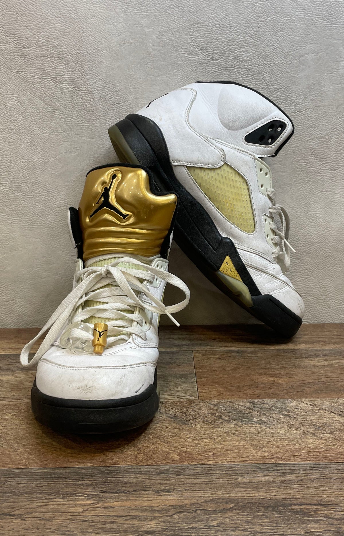 Air Jordan 5 Retro Olympic Gold Medal White Size 12
