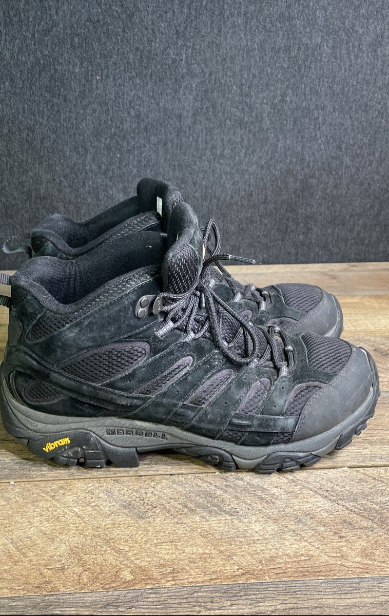 Merrell Moab 2 Vent Black Suede Mesh Mid Hiking Boots Men's Size 10.5 W