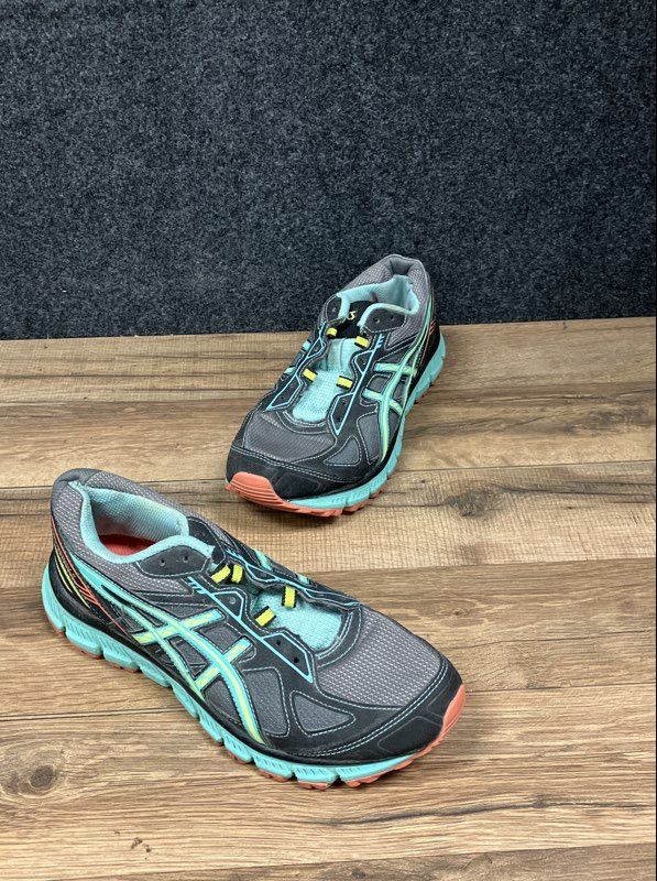 Asics Gel Scram 2 Grey Teal Pink Women's Running Shoes Size 8