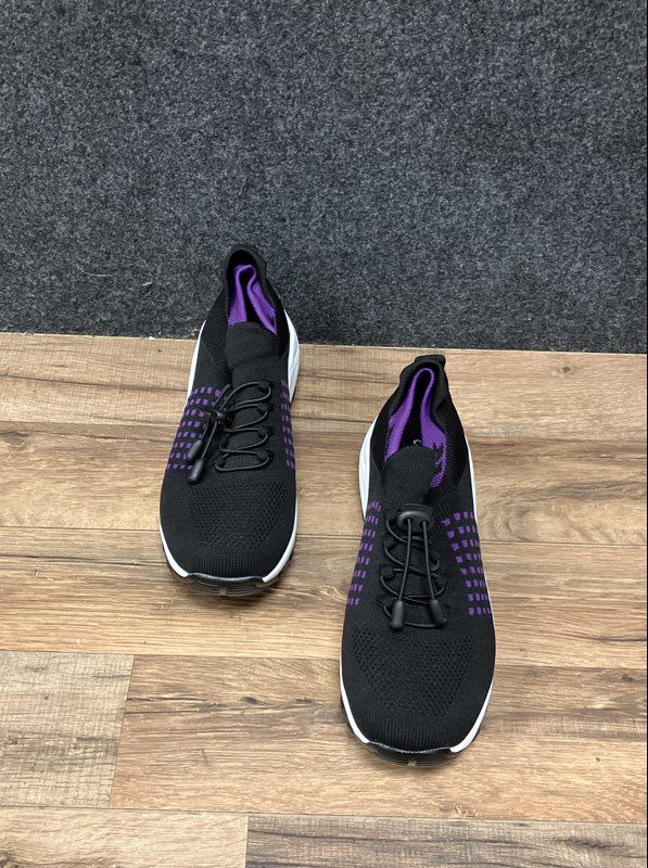 Comfort Wear Ortho Stretch Cushion Black Purple Sneakers Women's Size 8 EU 39
