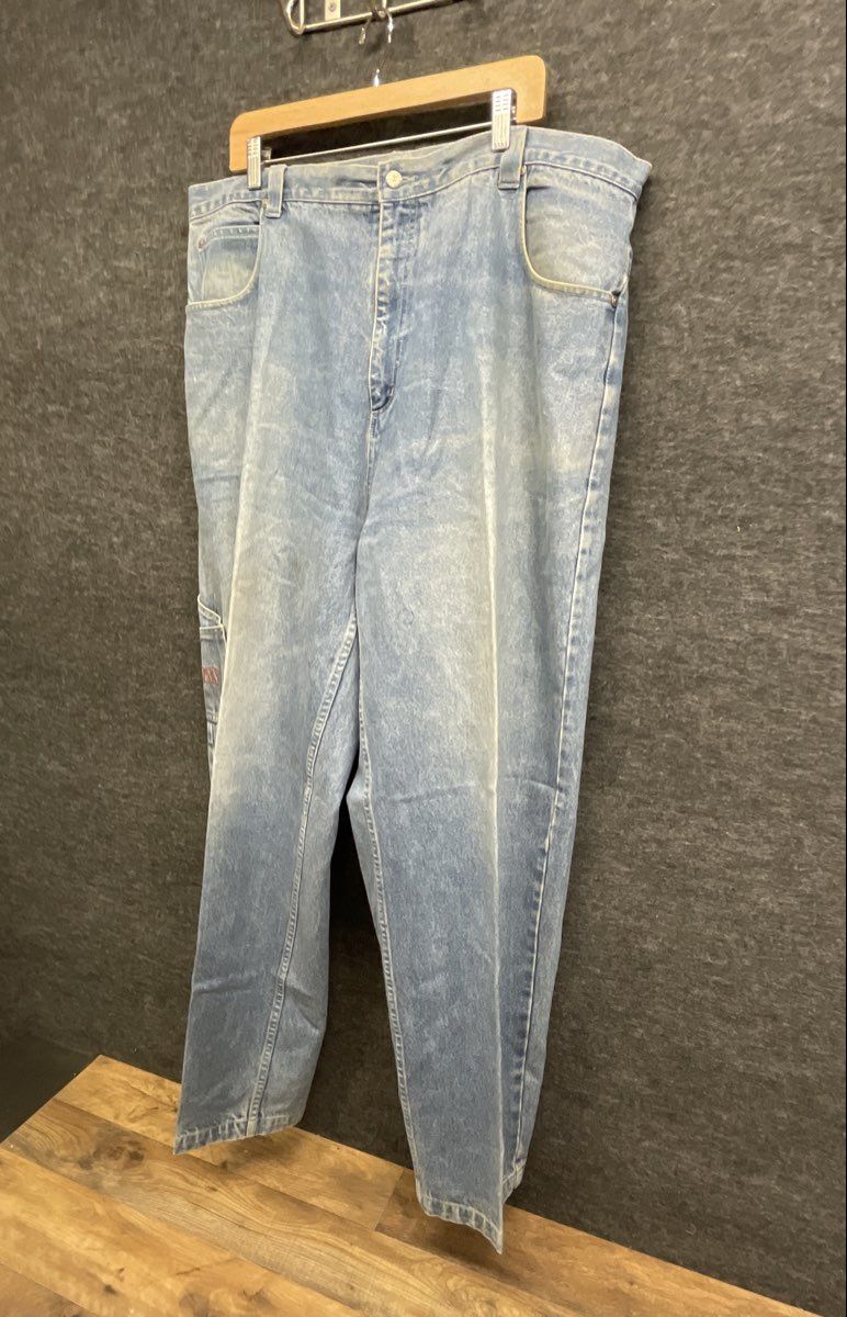 Vintage Y2K Boxx Jeans Men's Light Wash Carpenter Denim Embroidered Size 42x34