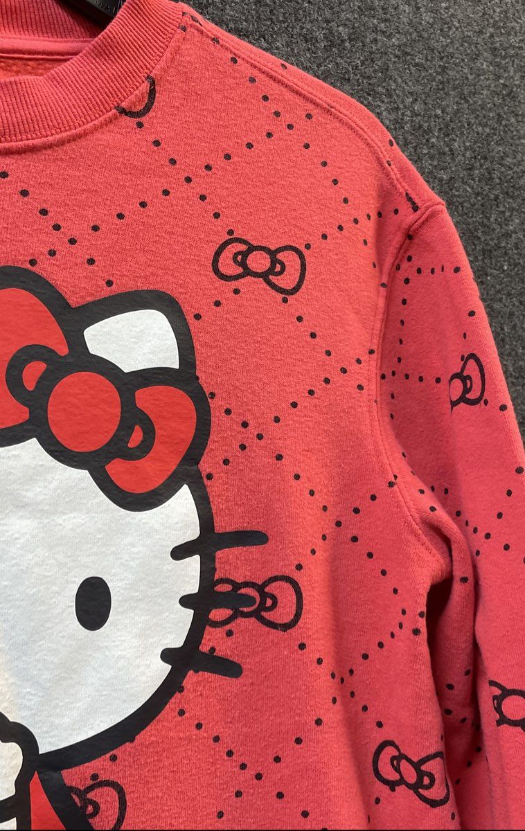 Hello Kitty by Sanrio Girls Red Allover Bow Print Graphic Sweatshirt Sz XS
