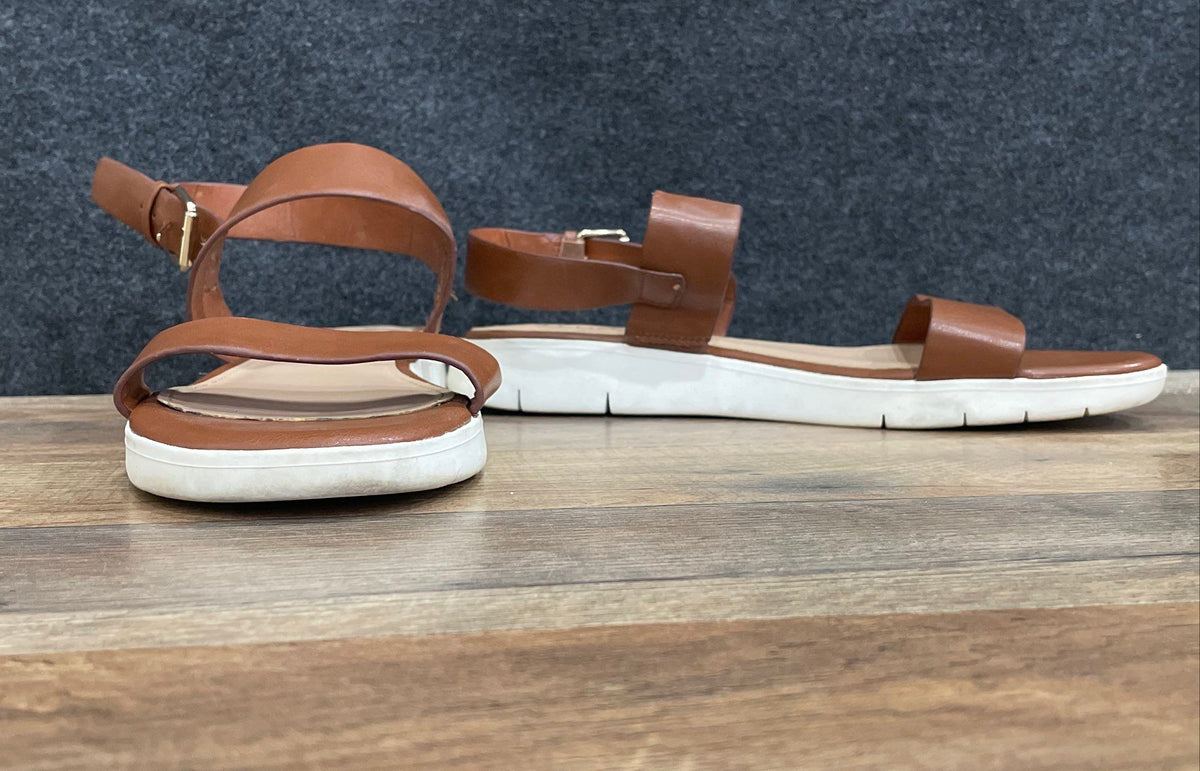 Aldo Tan Brown Slingback Flatform Platform Sandals Women's Size 10