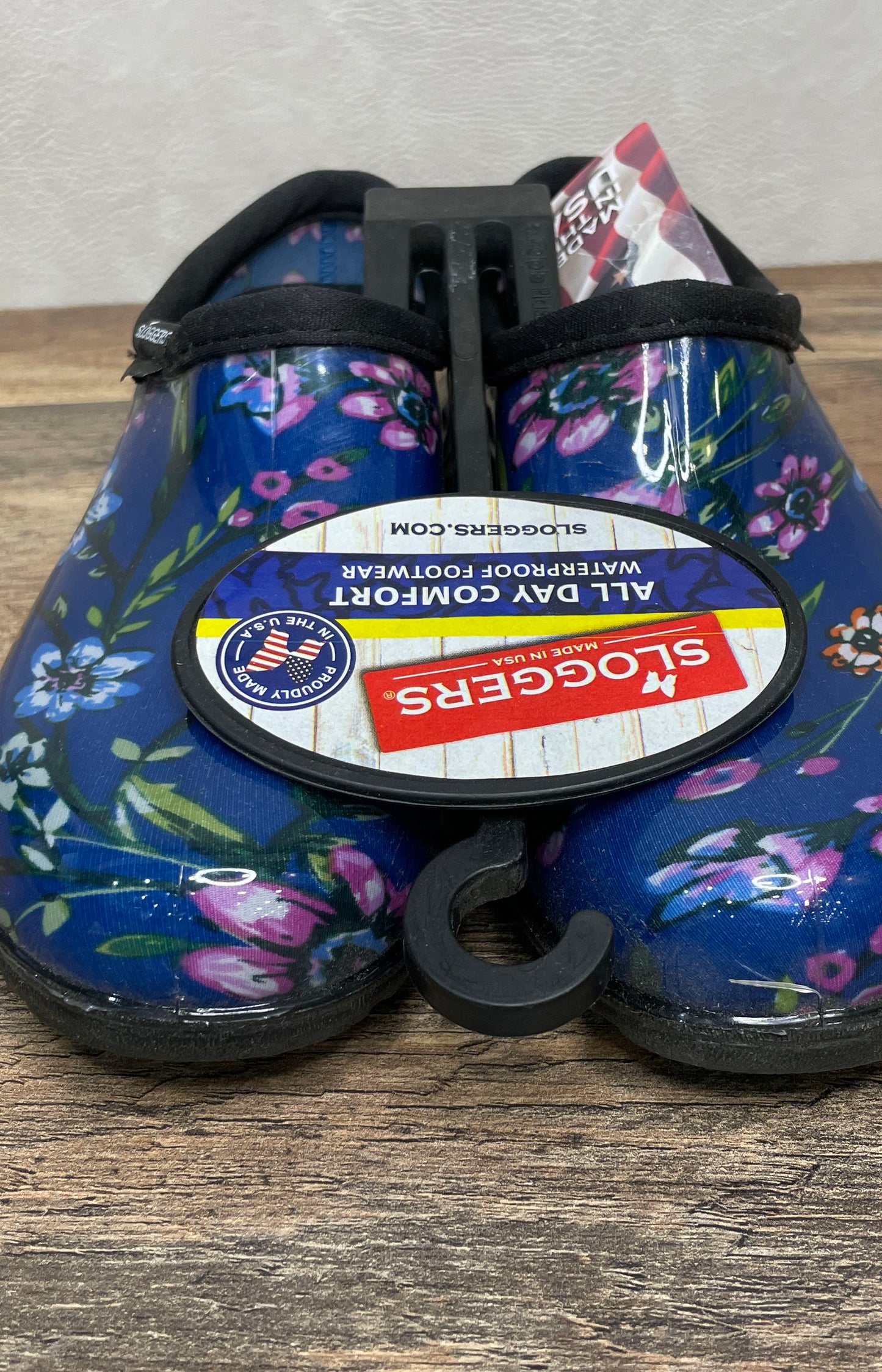 Sloggers Women's Waterproof Rain & Garden Clogs Blue Floral NWT Size 6