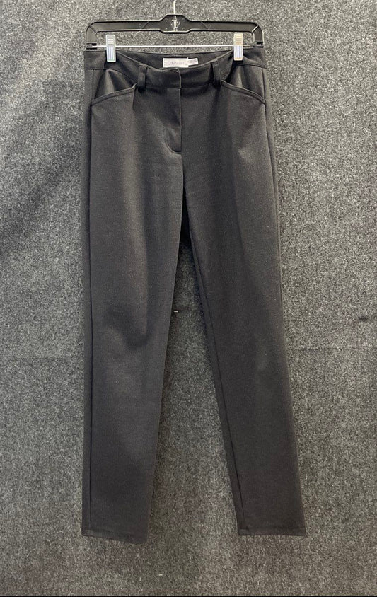 Calvin Klein Women's Gray Stretch Slim Leg Dress Trousers Pants Sz 6
