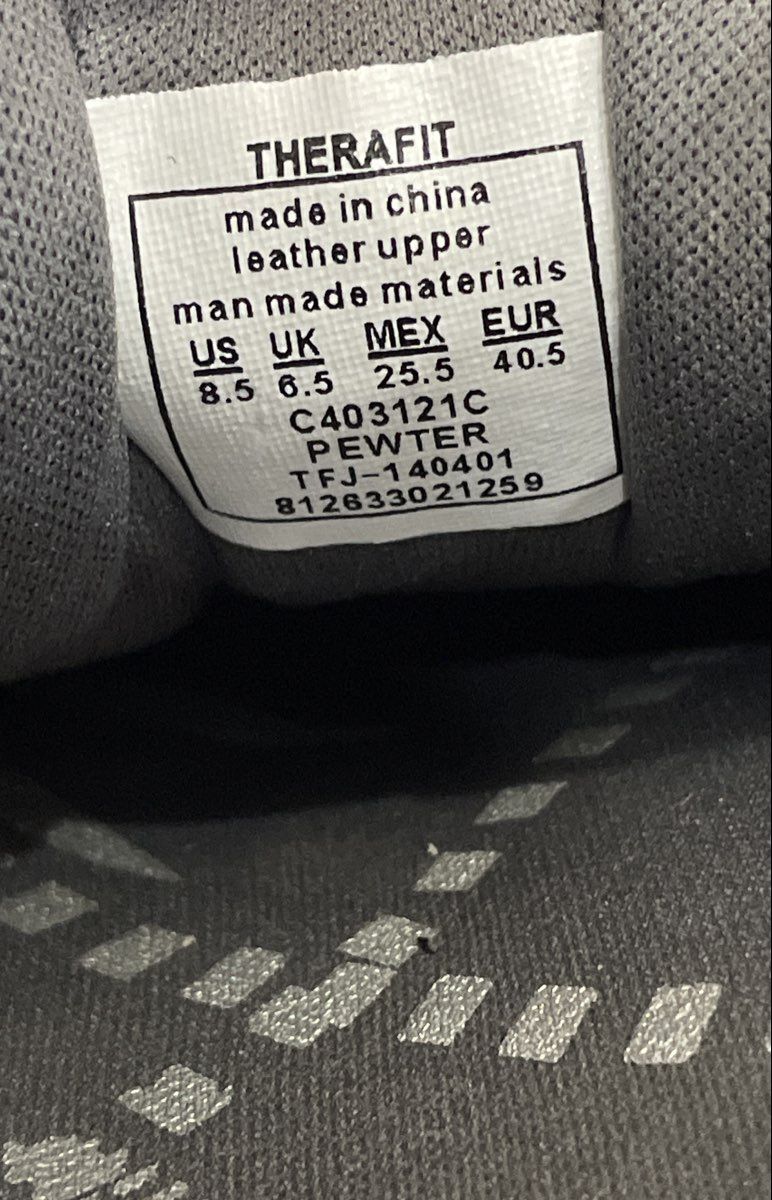Therafit Pewter Metallic Leather Walking Sneakers Women's Size 8.5