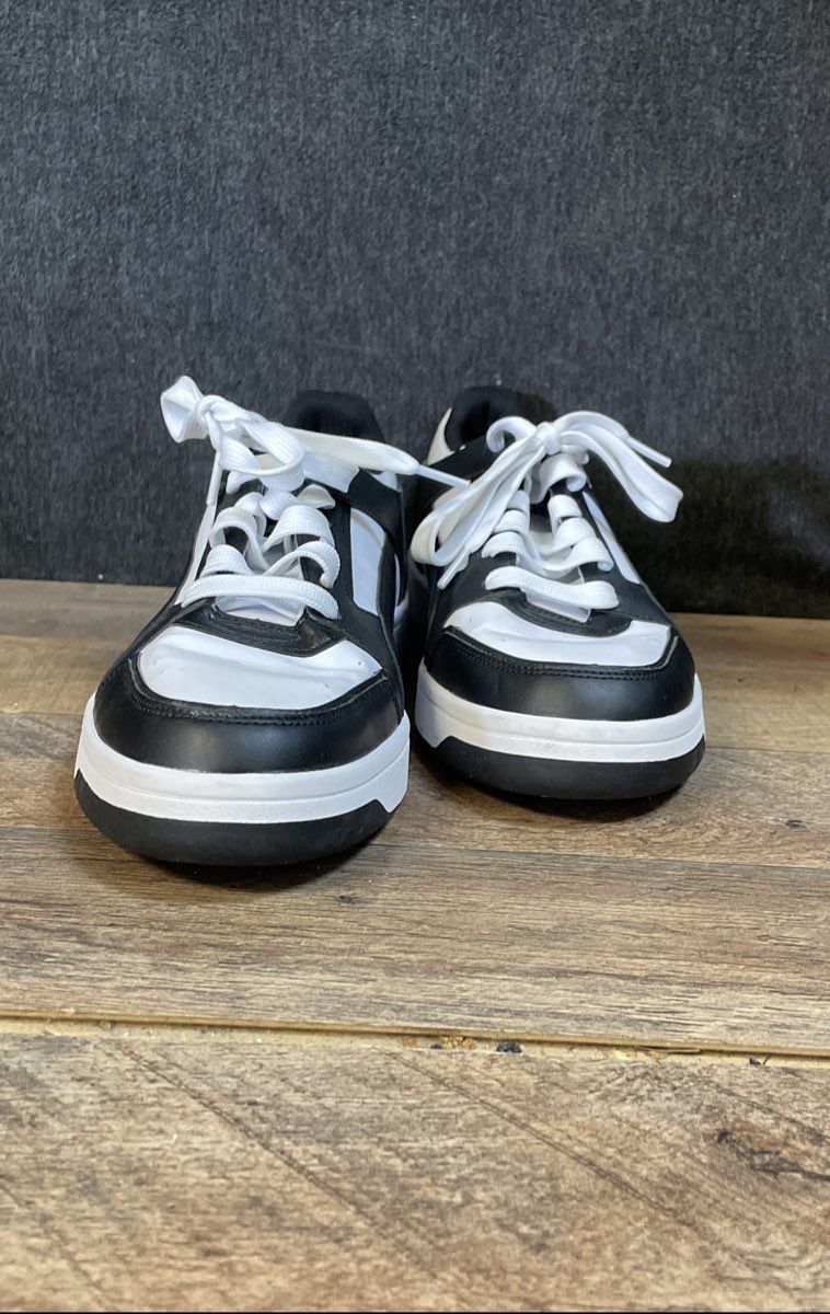Puma Caven 2.0 Black White Leather Low Top Sneakers Men's Size 10.5