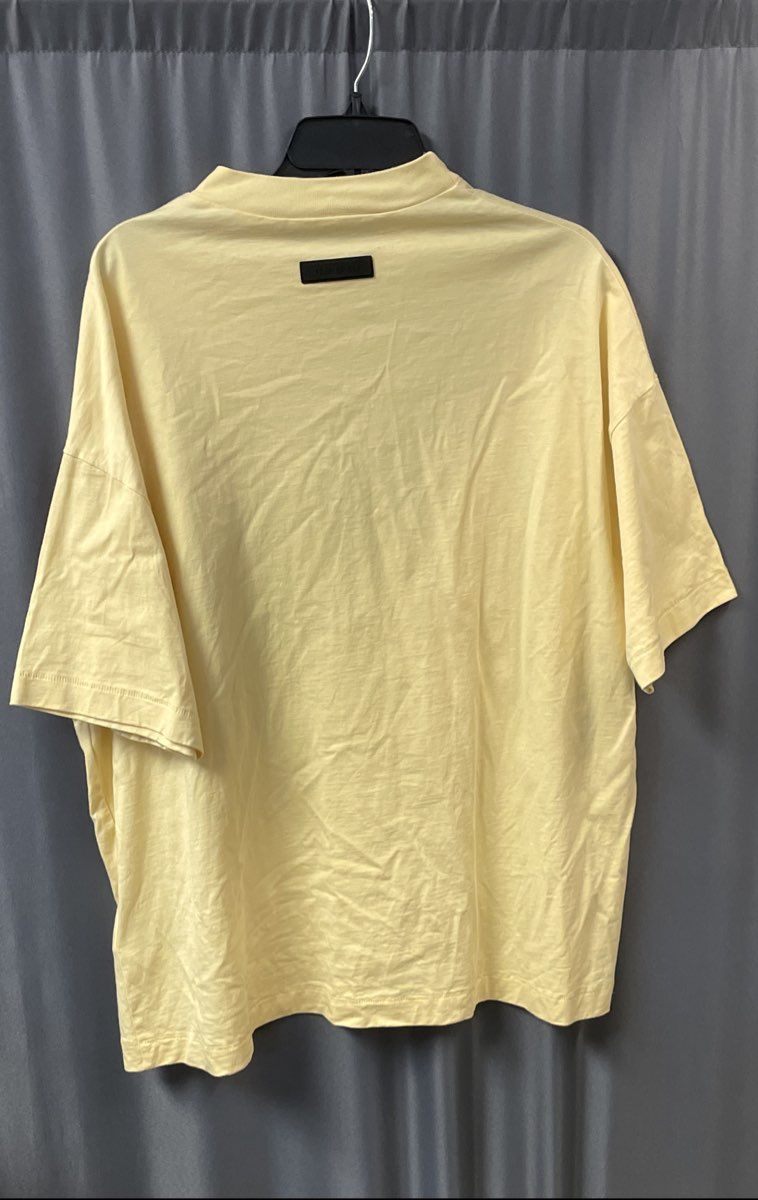Fear of God Essentials Men's Yellow Mock Neck Boxy Short Sleeve Tee Size S