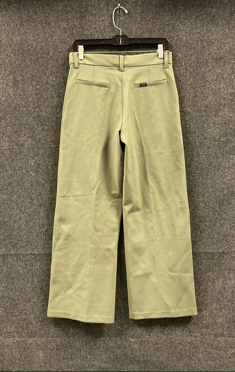 Lee Women's Green Ultra Lux Comfort Any Wear Wide Leg Mid Rise Pants NWT Sz 4S