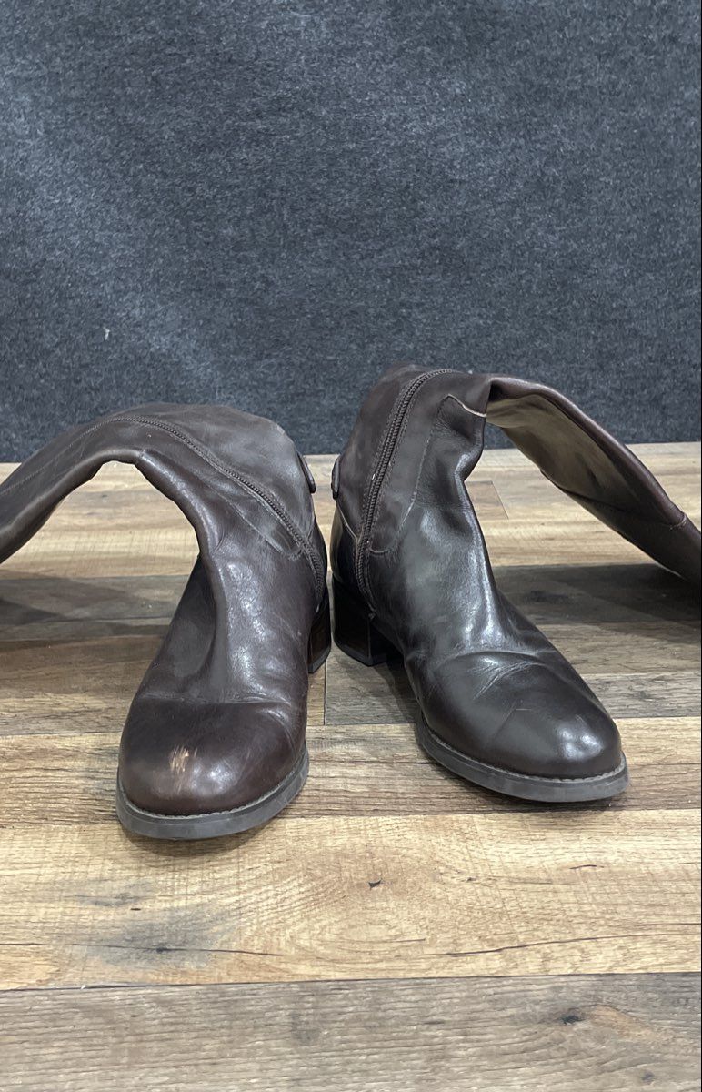 Etienne Aigner E-Costa Brown Leather Knee High Riding Boots Size 6M