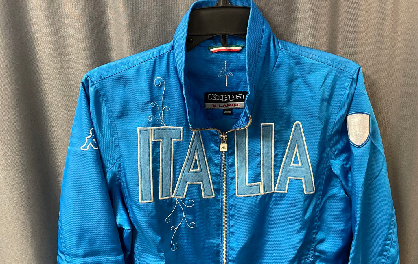 Kappa Men's Blue Italia Full Zip Track Jacket Embroidered Italy Soccer Sz XL