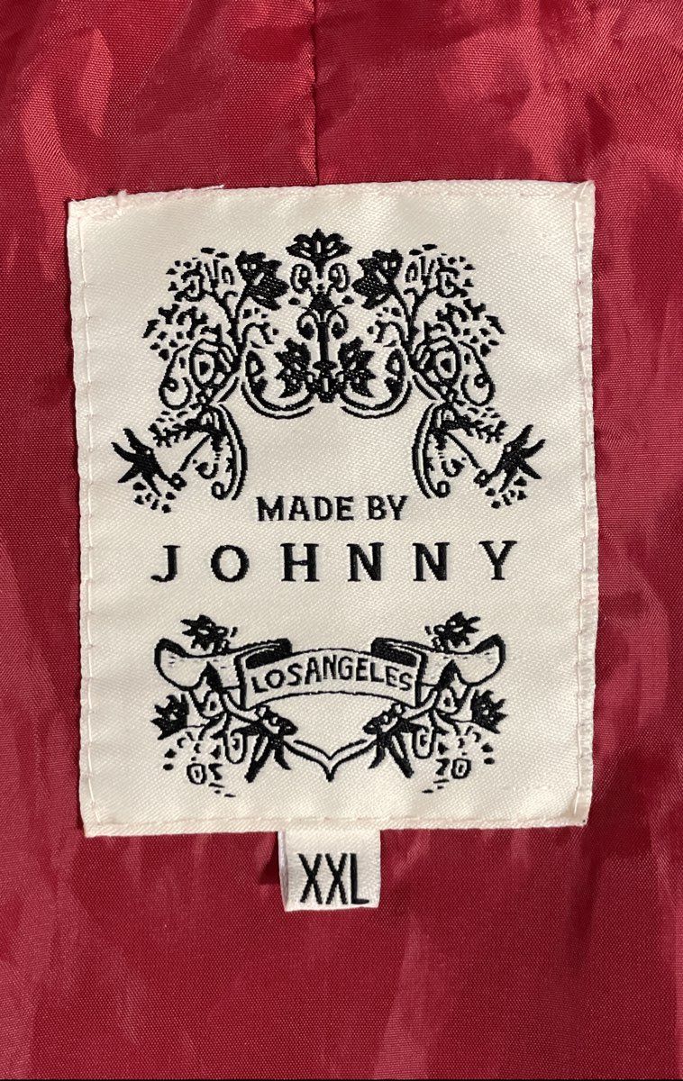 Made by Johnny Men's Red Faux Leather Quilted Motorcycle Jacket Size XXL