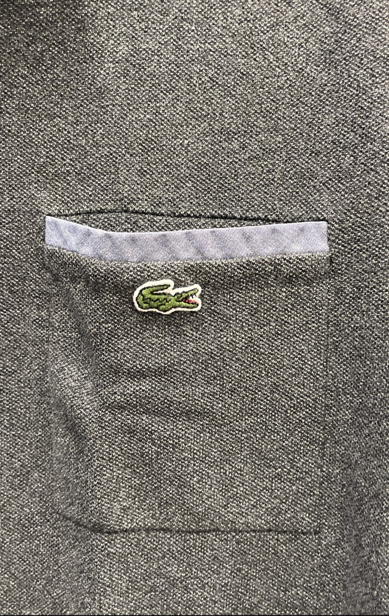 Lacoste Men's Heather Gray Classic Fit Long Sleeve Pocket Polo Shirt Sz XL