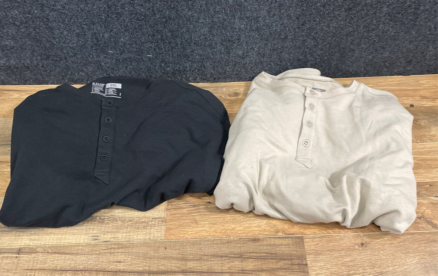 5.11 Tactical Men's Henley Shirts Black Tan Long Sleeve Utility Lot of 2 Sz 2XL