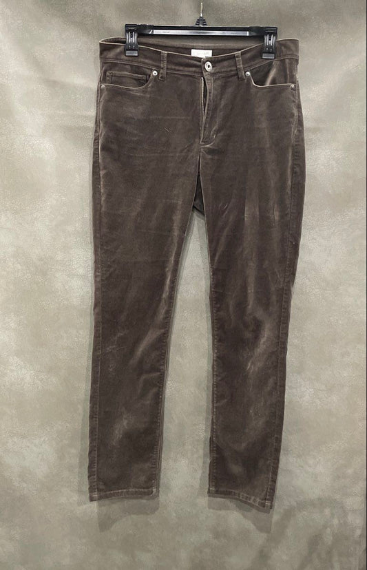 J. Jill Women's Brown Velveteen 5-Pocket Slim Straight Leg Pants Size 6